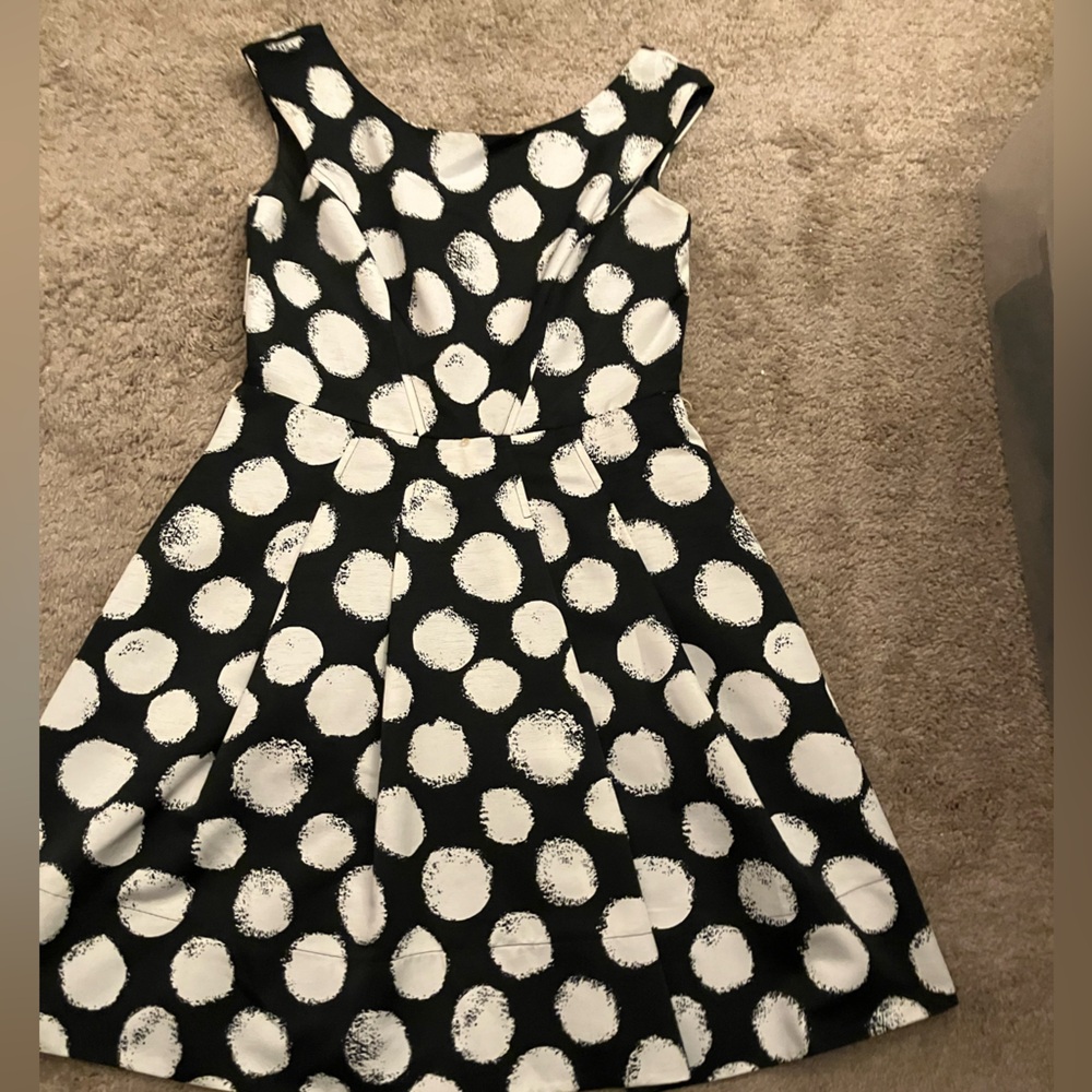 Eliza J Black and White Polka Dot Dress
